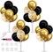 4 Set Black Gold Balloon Centerpieces for Table,Balloons Stand Kit for Black Gold Party Decorations Christmas Engagement 50th Birthday Anniversary New Year 2024 Graduation Decorations